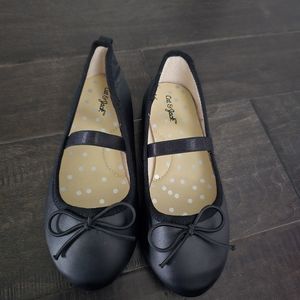 Cat and Jack Black Flat Ballet Girl's Slip -On Shoes size 10